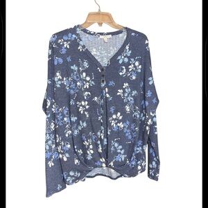 Como Vintage top Blue Floral Size Large